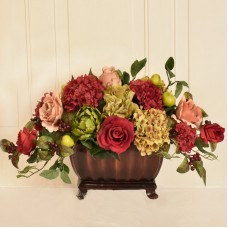 Fleur De Lis Living Hydrangea, Rose and Artichoke Centerpiece FDLV2336